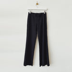 Flat detail photo of the Ruched Wide Leg Pant - Black.