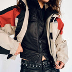 Detail image of the Shrunken Sports Jacket showing the black mesh lining and zipper.
