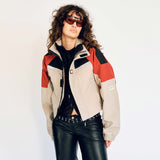 Shrunken Sports Jacket - Red/Black/Beige