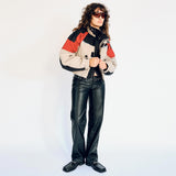 Shrunken Sports Jacket - Red/Black/Beige