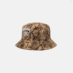 Side photo of the Stock Lock Deep Bucket Hat - Brown.