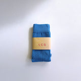A midweight unisex crew sock in blue.