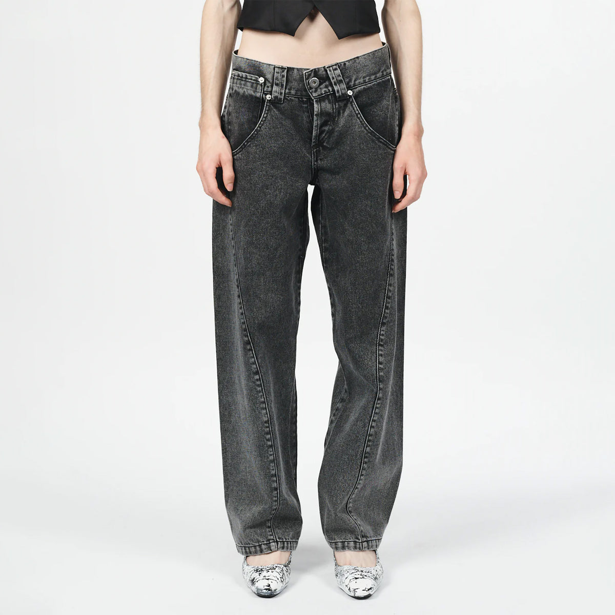 Vaquera - Womens Twisted Seam Jeans - Dark Brown available at