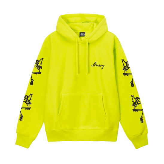 Close detail photo of the Paradise Lost Hoodie - Lime.