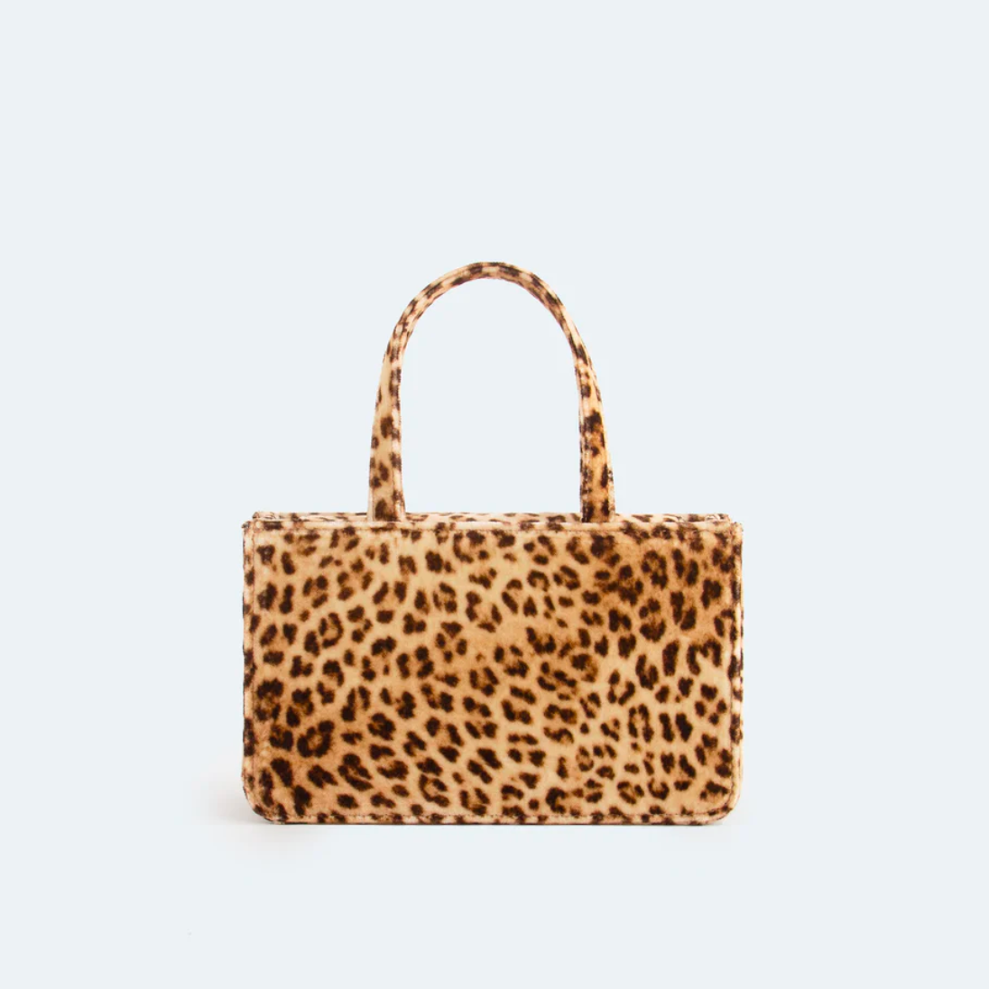 Back detail photo of the Small Cookie Bag - Leopard Velvet.