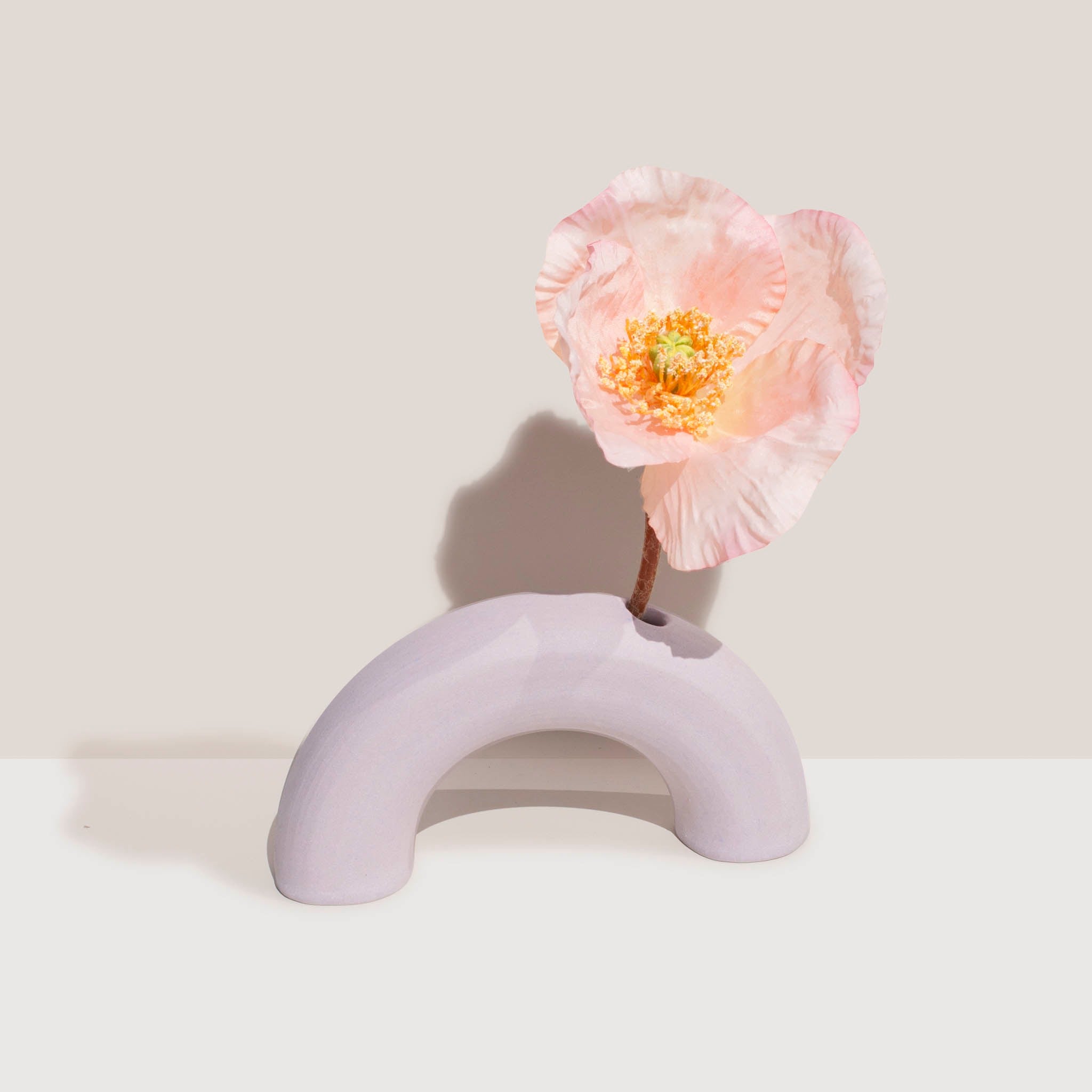 Ekua Ceramics - Arch Vase - Lavender, front view.