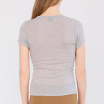 Back half body photo of model wearing the Campos Tee - Smoke.