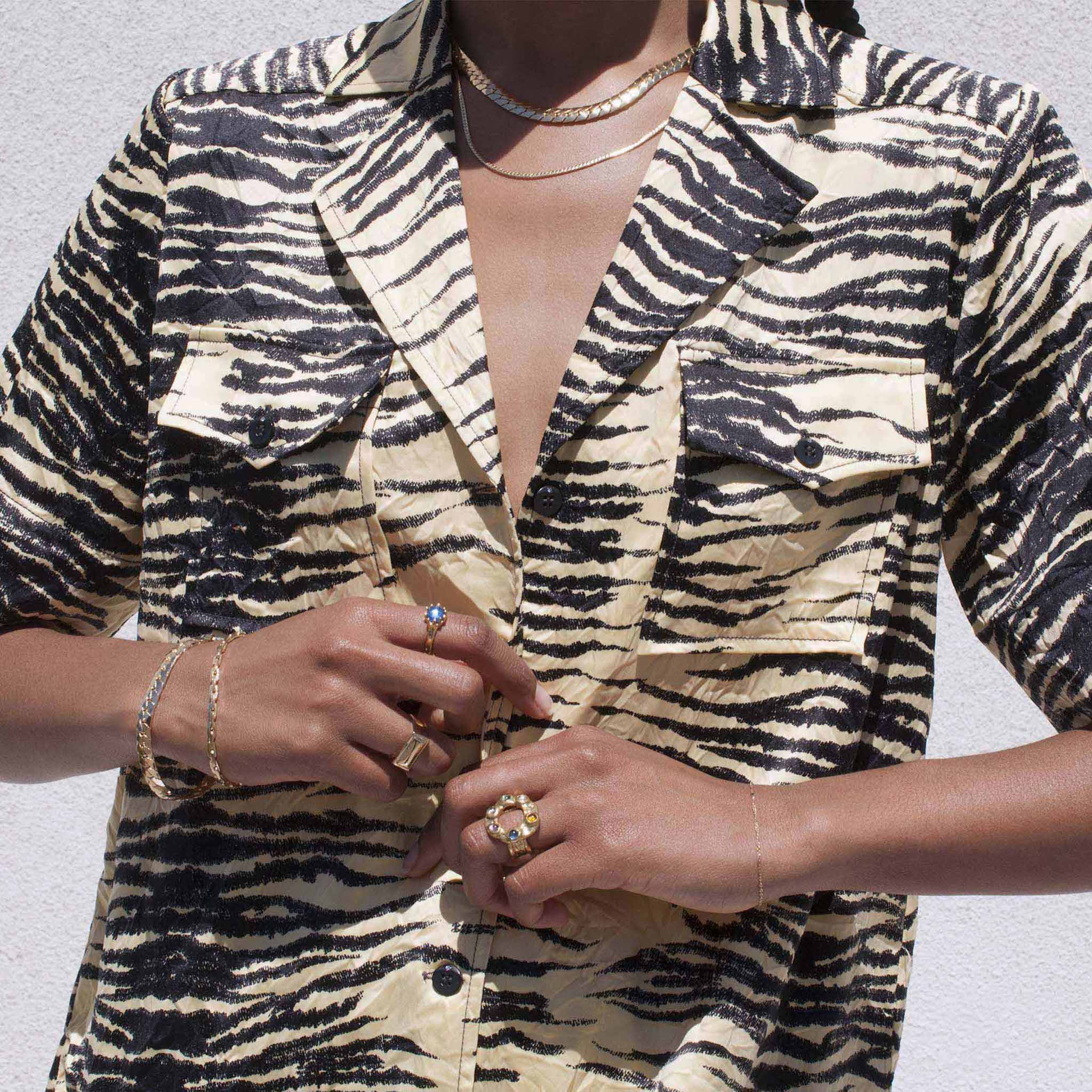 Laura Lombardi - Mini Omega Chain Necklace - model view, available at LCD.