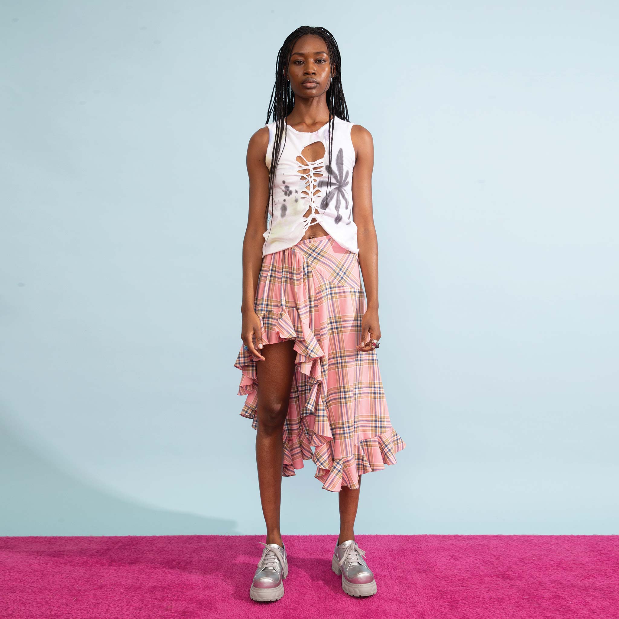 Collina Strada - Florist Skirt - Pink Plaid | available at LCD