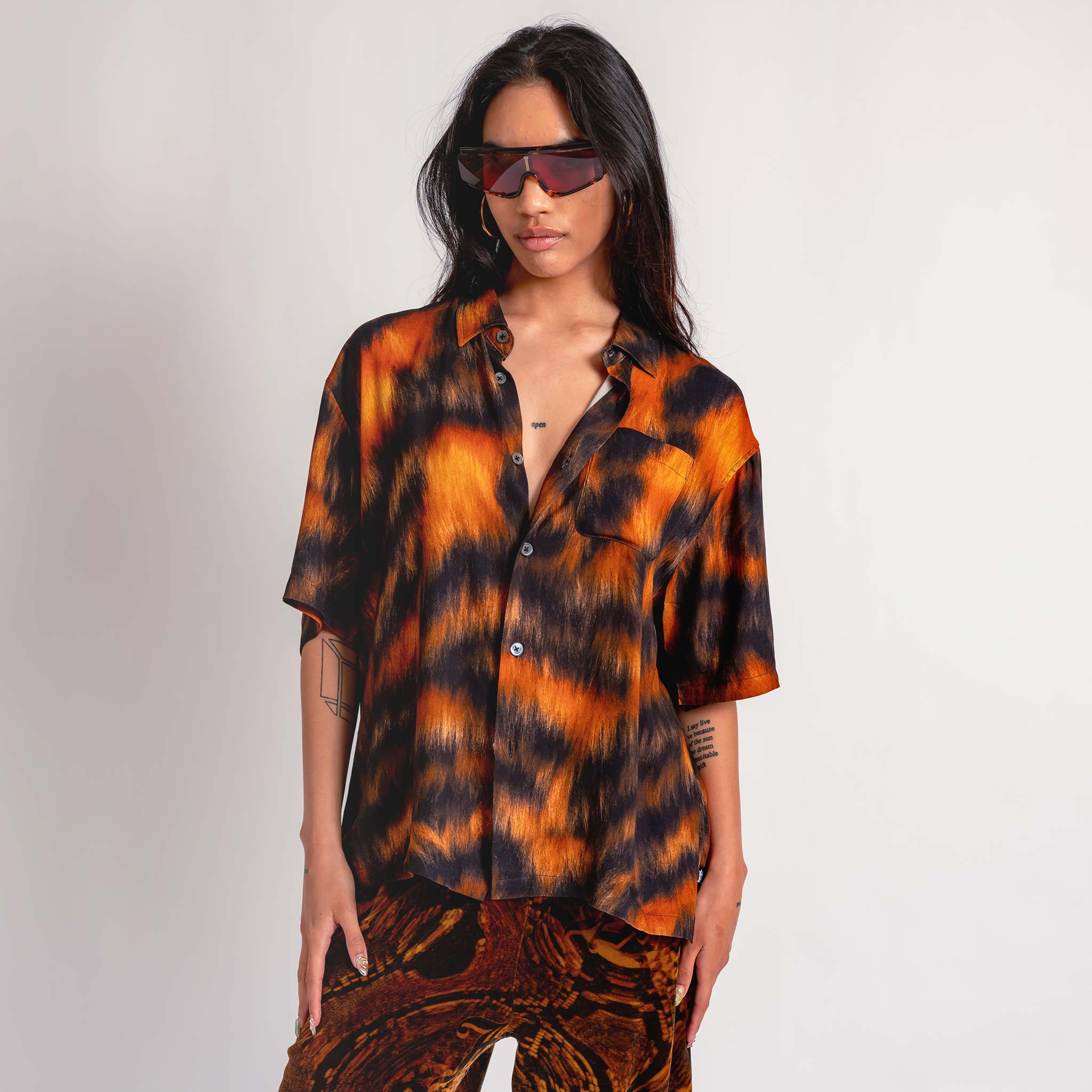 Fur Print Shirt - Tiger