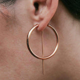 Jaclyn Moran Jewelry - Hoop & Post Earrings in Rose Gold, pictured on model.
