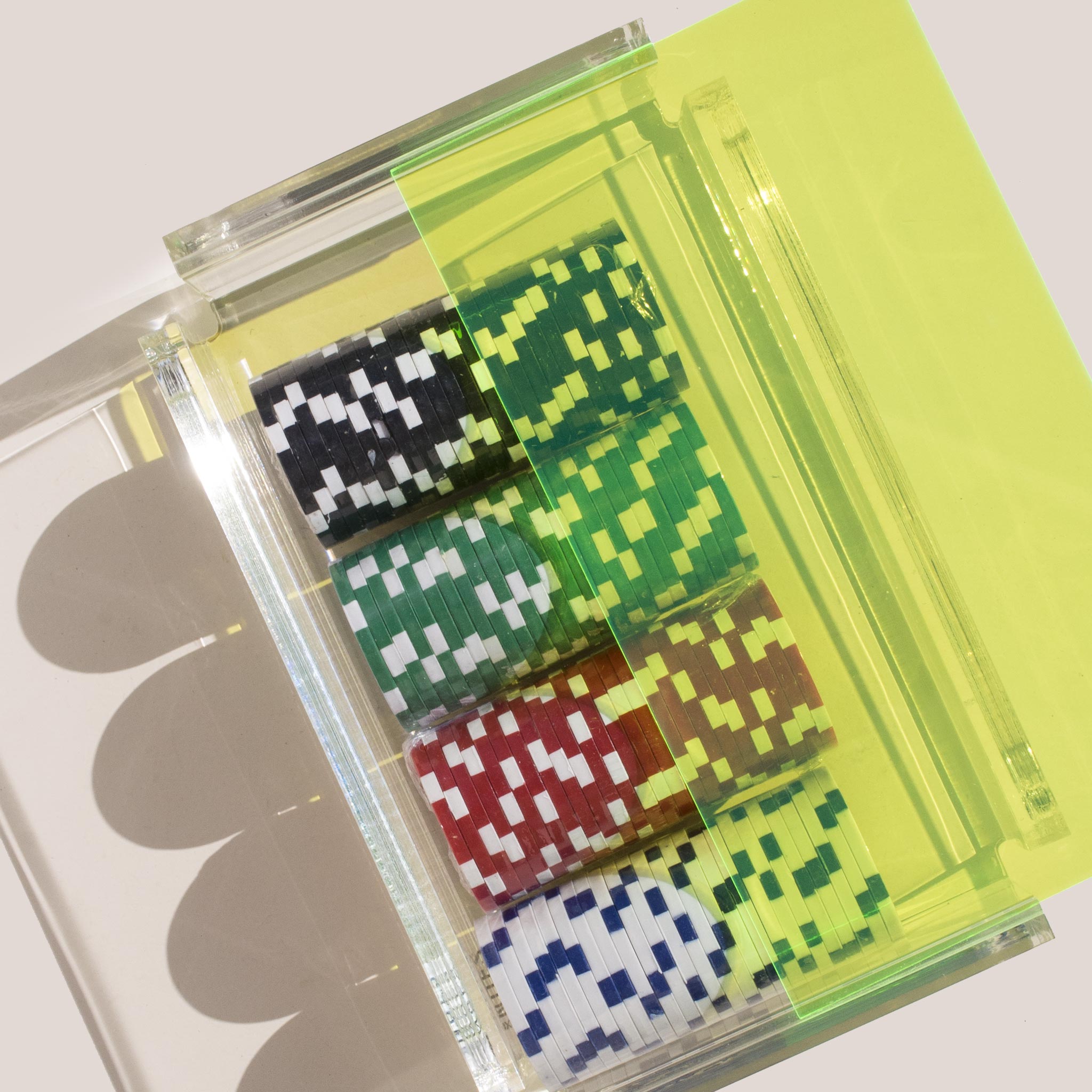 Luxe Dominoes - La Fincha Poker Chip Set, Neon Green.