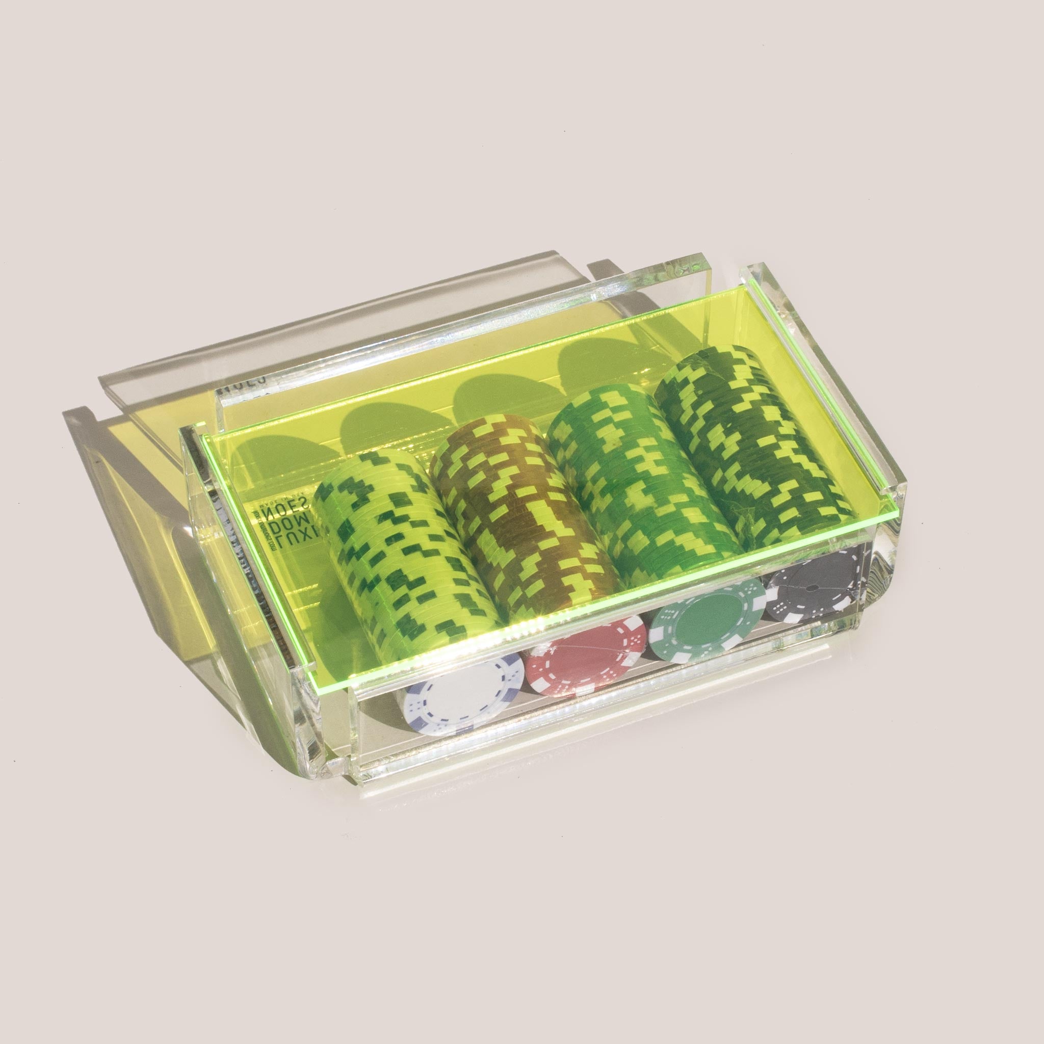 Luxe Dominoes - La Fincha Poker Chip Set, Neon Green.