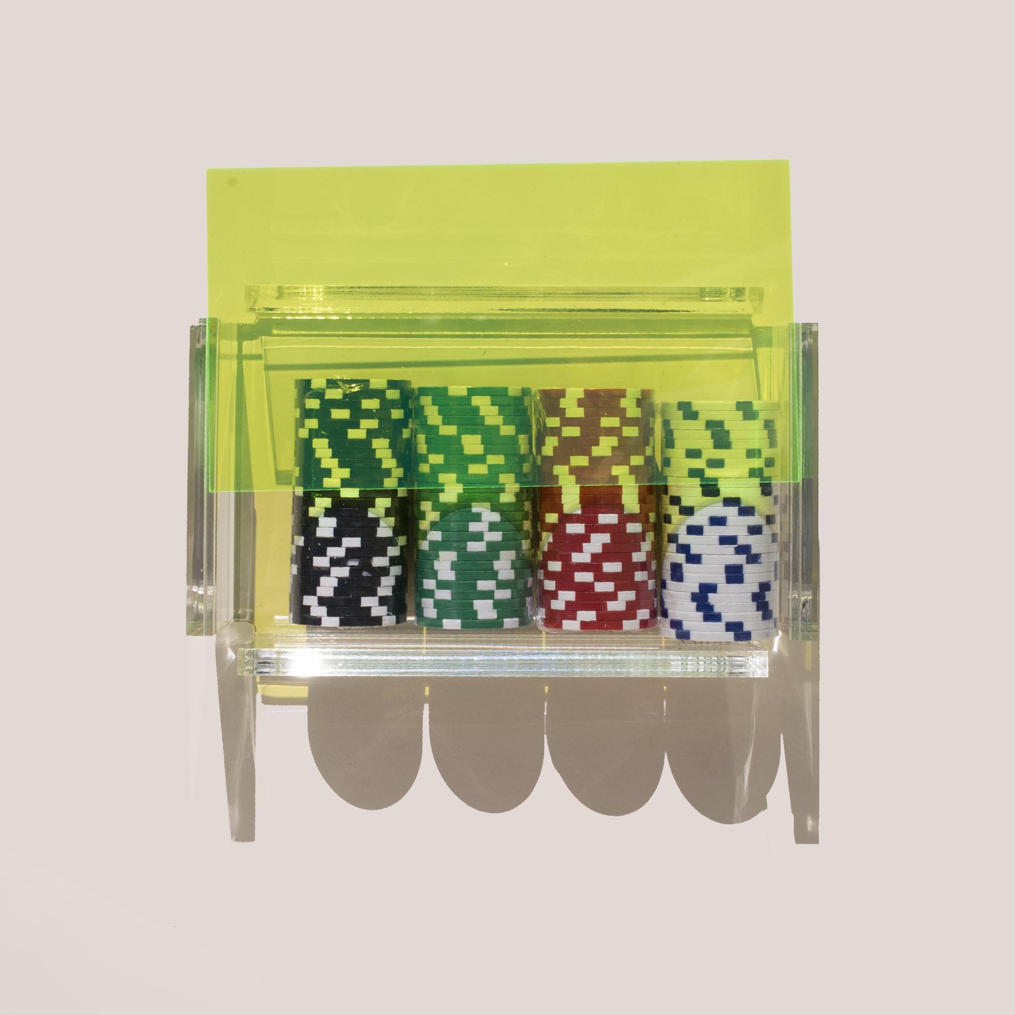 Luxe Dominoes - La Fincha Poker Chip Set, Neon Green.