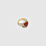 Mondo Mondo - Lovely Ring - Ruby, front view, available at LCD.