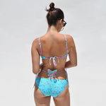 Back detail photo of model wearing the Mariposa Bikini