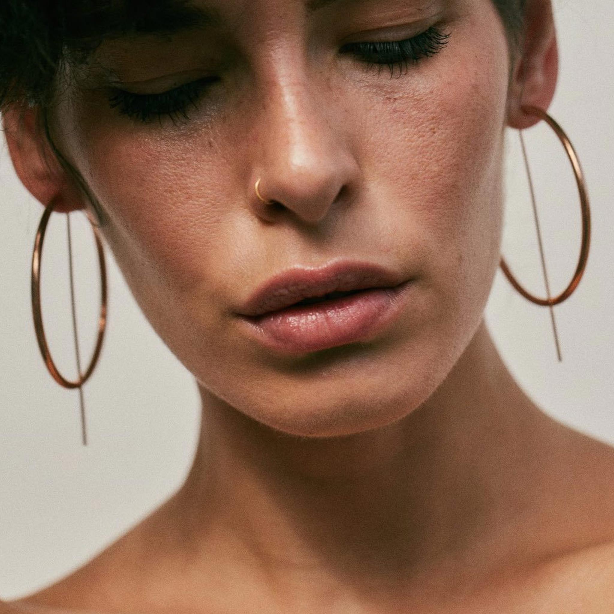 Jaclyn Moran - Oversized Hoop & Post Earrings in Rose Gold, available at LCD.