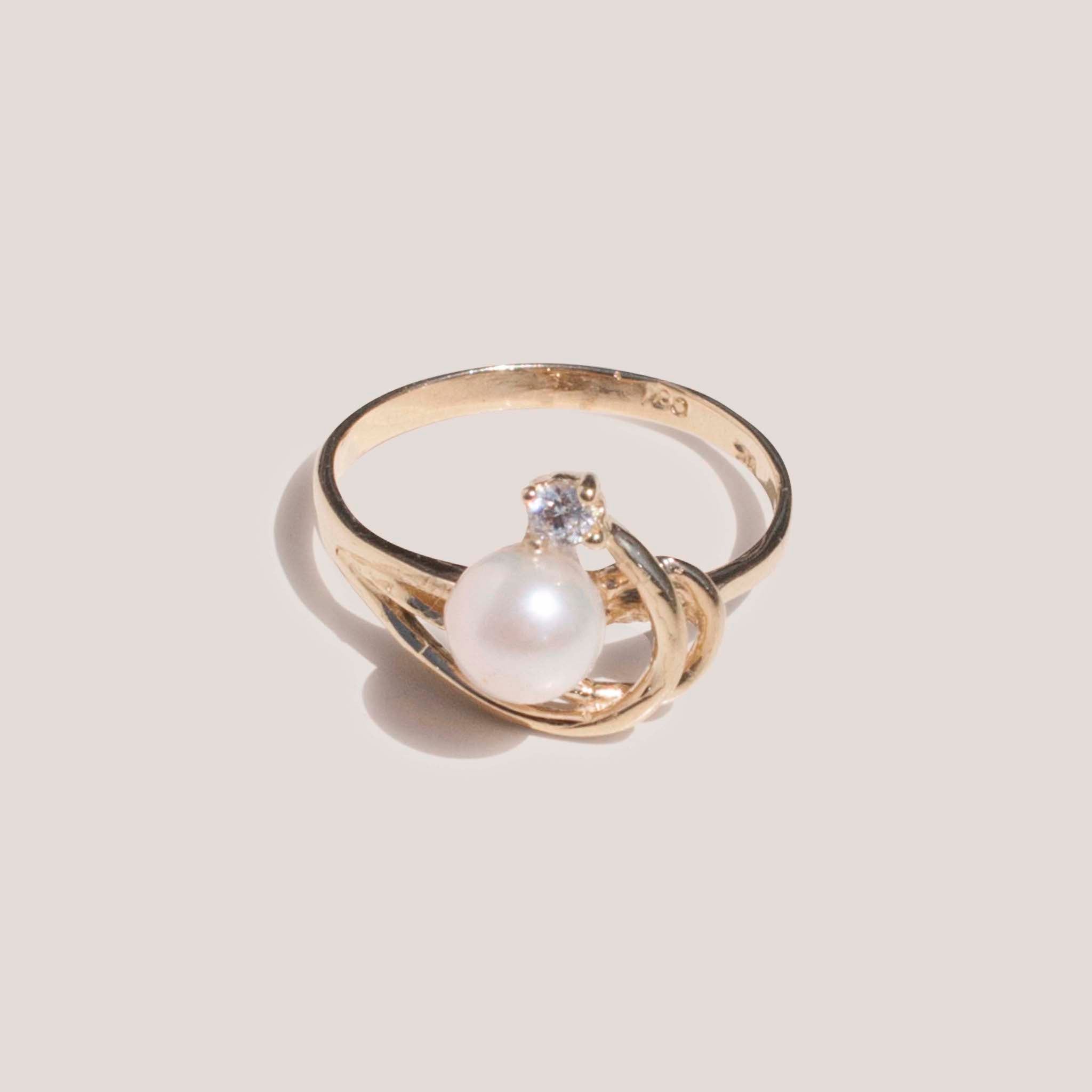 Dela Gold, Pearl Stone Ring, available at LCD.