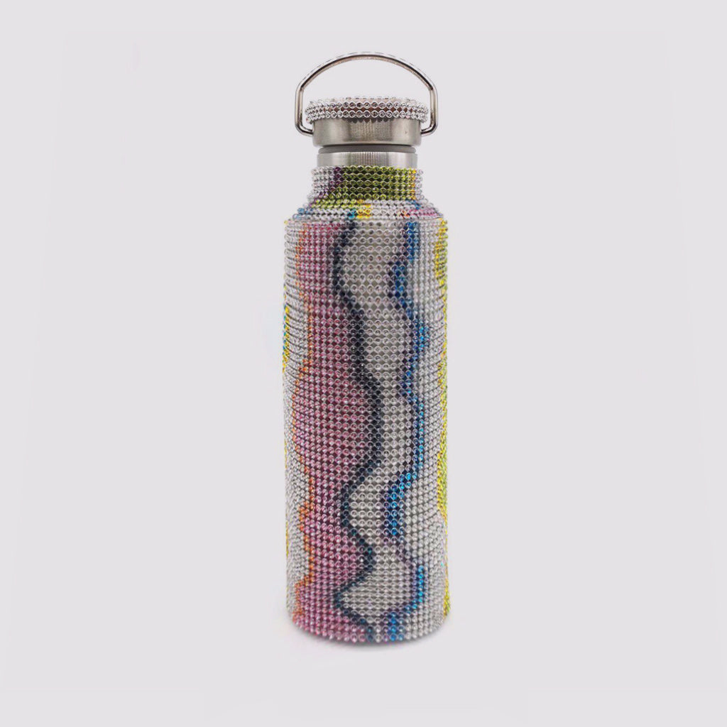 WAVY MULTI RHINESTONE WATER BOTTLE main image 0