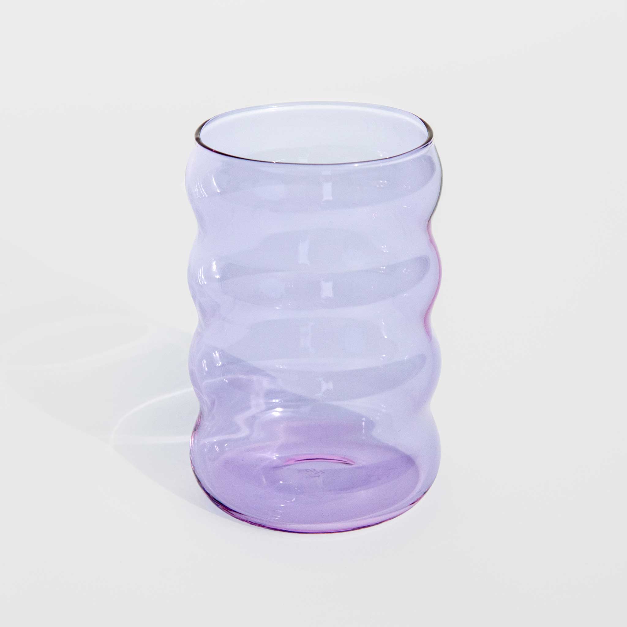 Close detail photo of the ripple cup in lilac. 