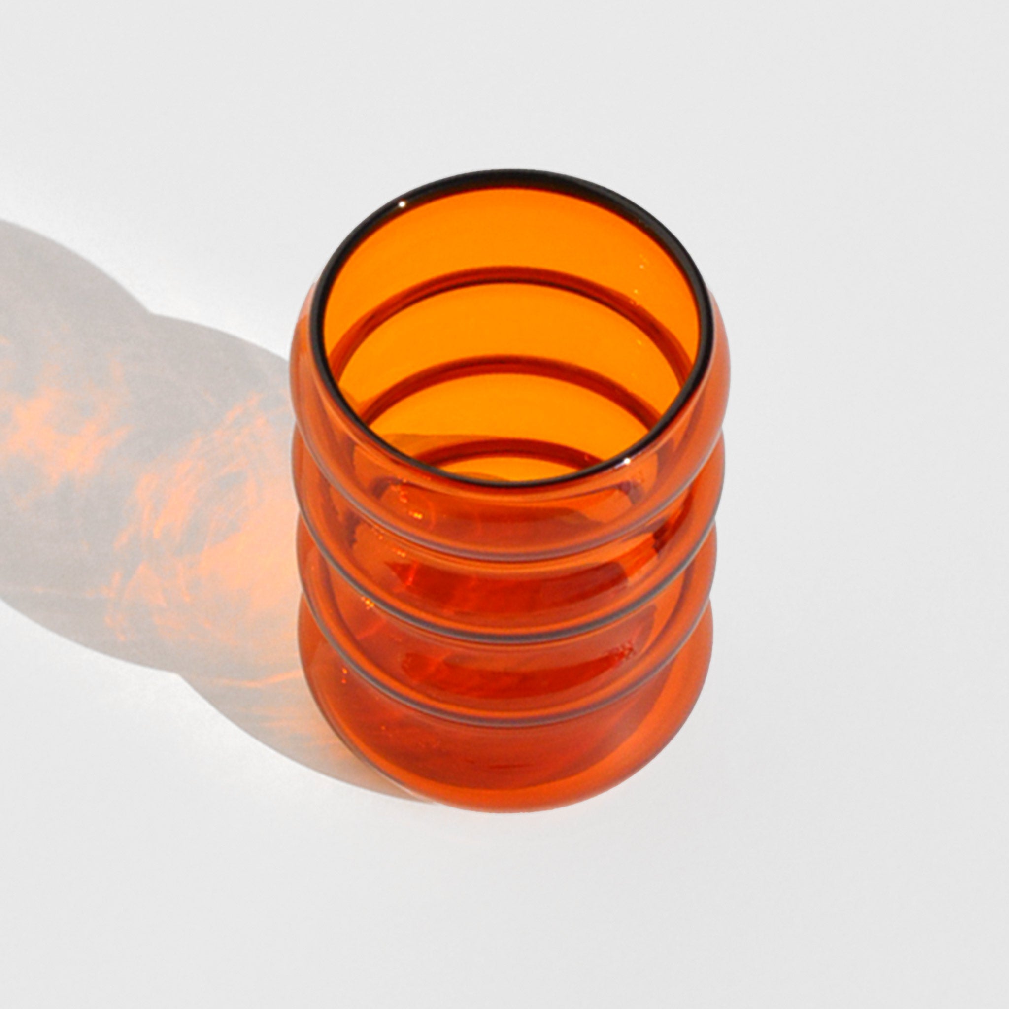 shot from above of the Ripple Cup - 6oz Amber