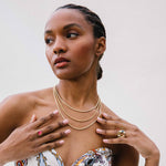 Close detail photo of model wearing the Rope Chain Necklace.
