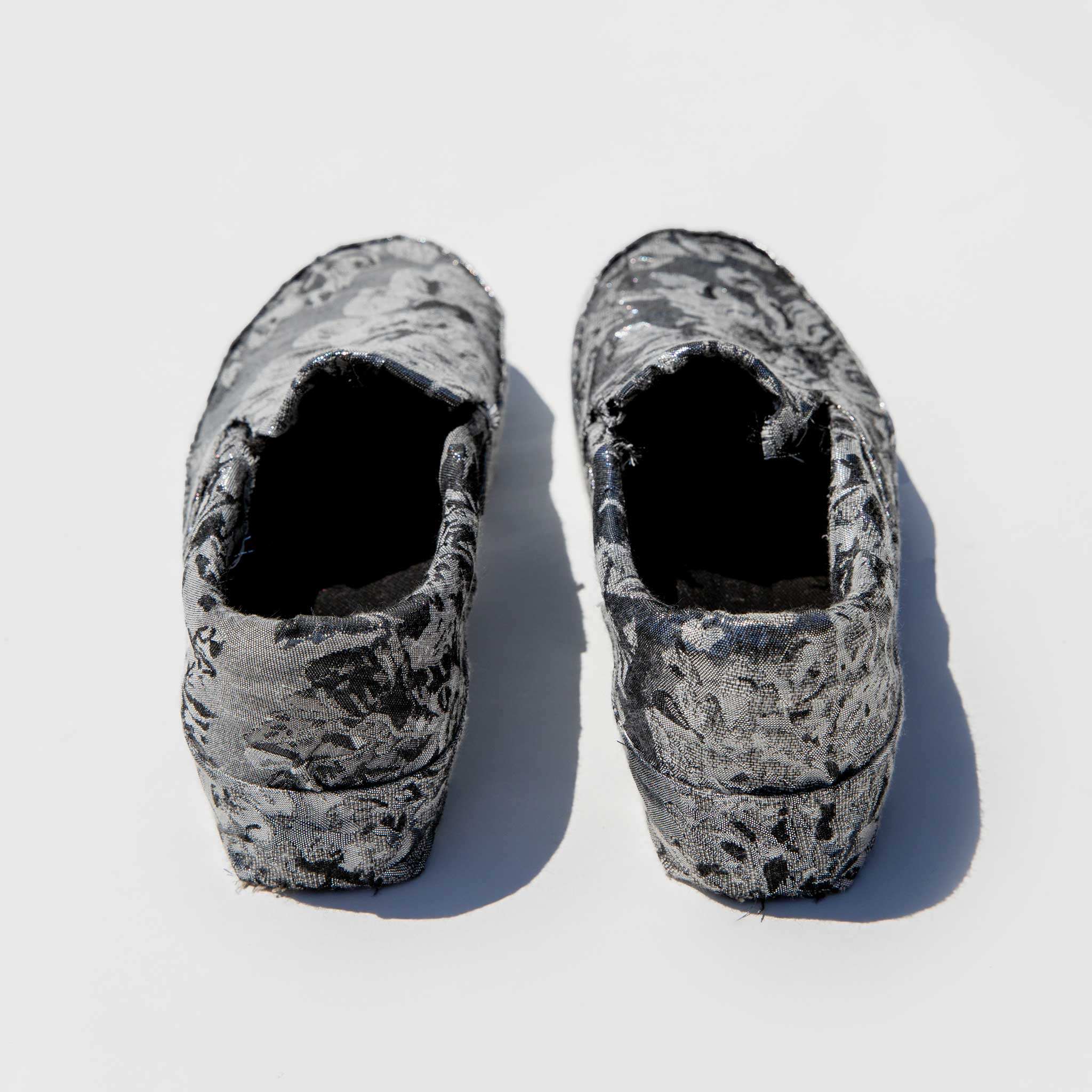 Back view of the Vans Silver Jacquard Hand-painted Slip On.
