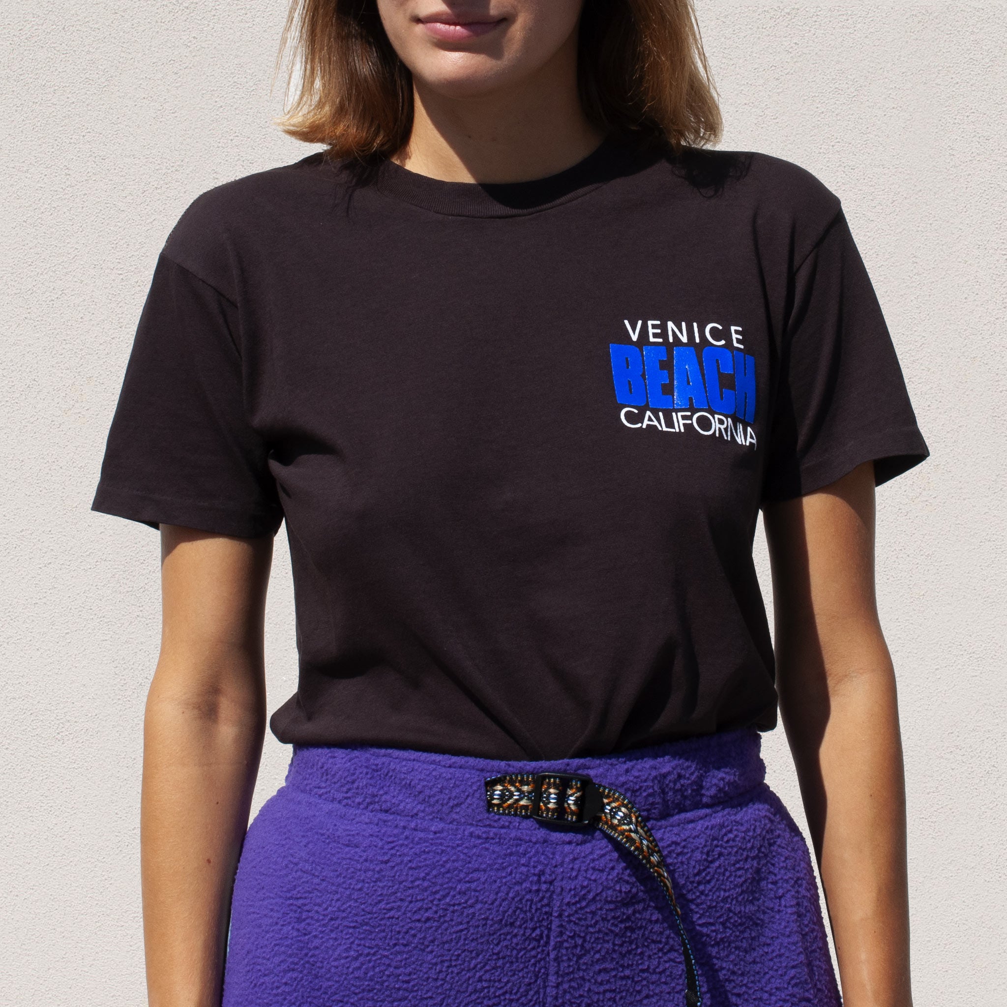 Rxmance Vintage - Vintage Venice Beach Tee - Black, front view, available at LCD.