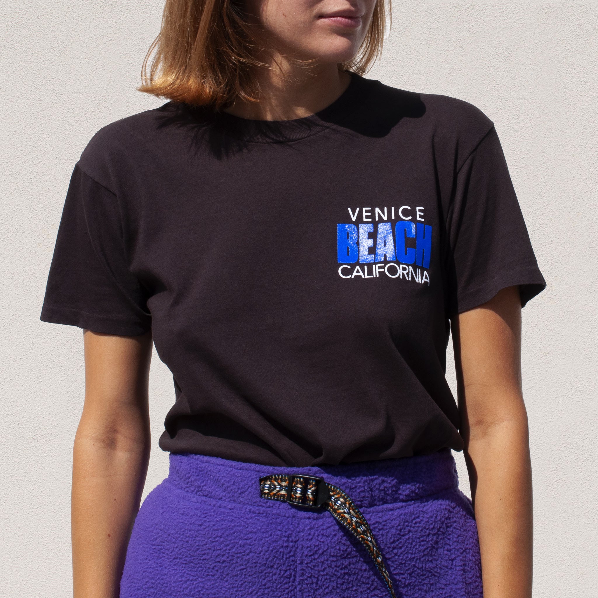 Rxmance Vintage - Vintage Venice Beach Tee - Black, front view, available at LCD.