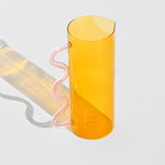 shot from above of the  Wave Pitcher - Yellow/Pink