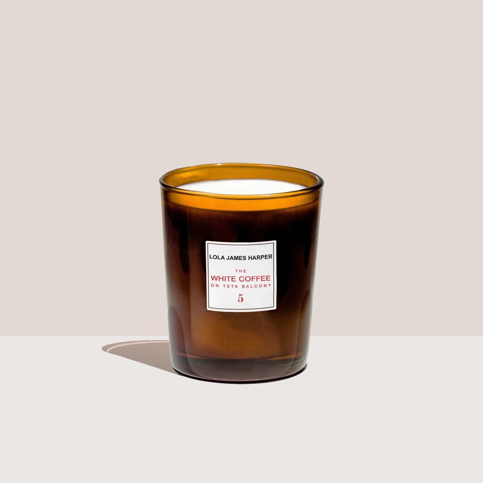 Lola James Harper - White Coffee Candle, available at LCD.