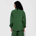 Detail back photo of Meals Forager Coat in Kale green.